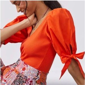 Maeve Vibrant Orange Knit Top